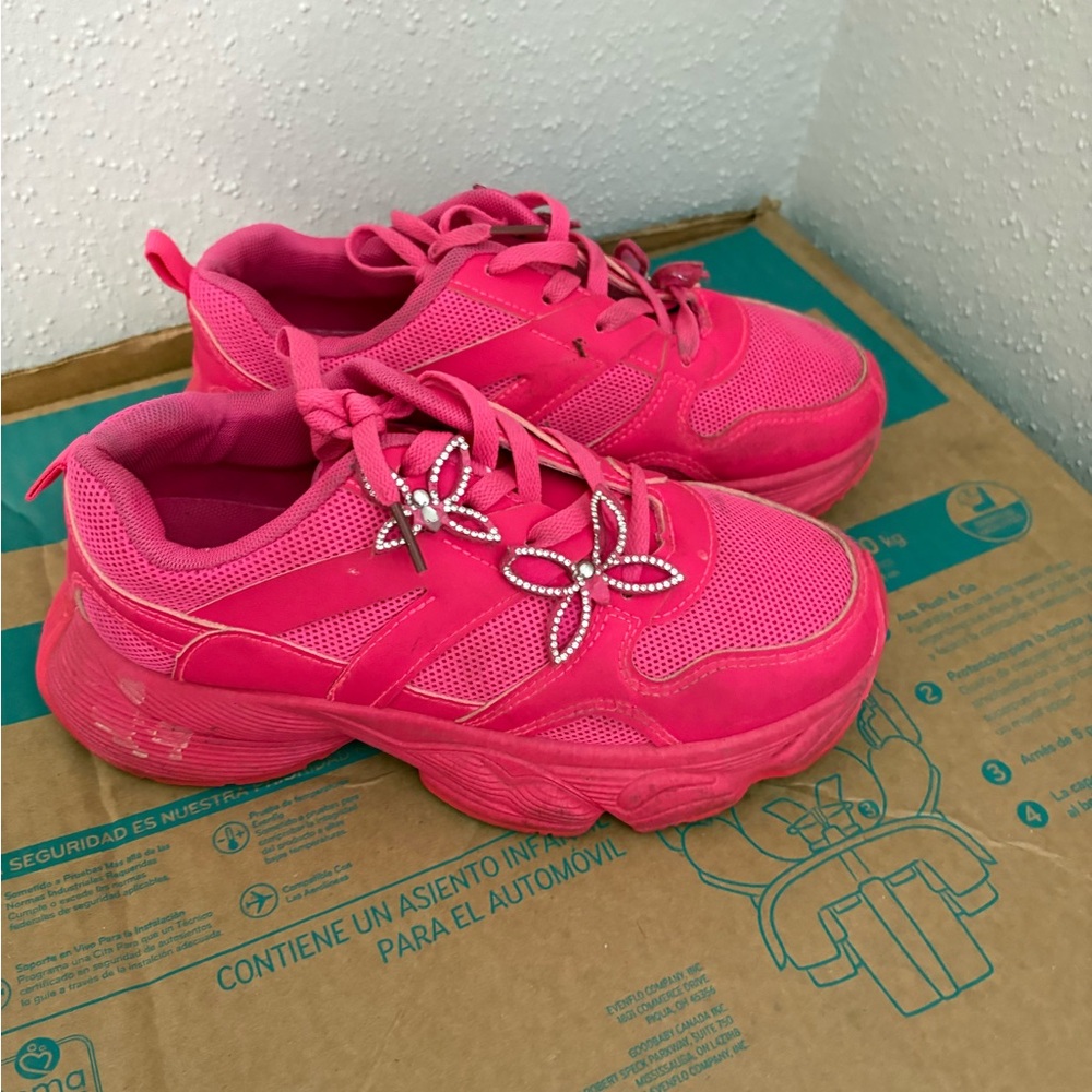Pink Shoes with Decorative Accents
